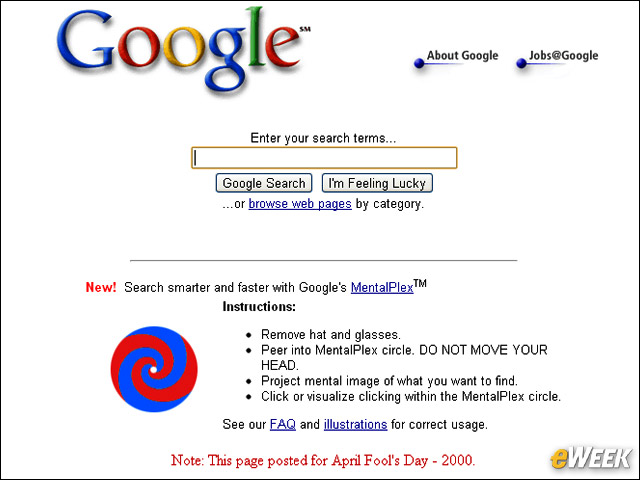 First Google April Fool's joke (2000)